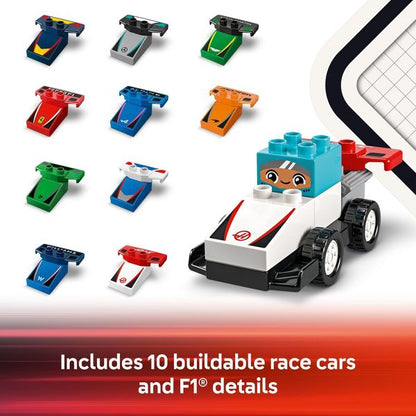 LEGO DUPLO Town F1 Team Race Cars & Drivers Building Toy for Toddlers 10445