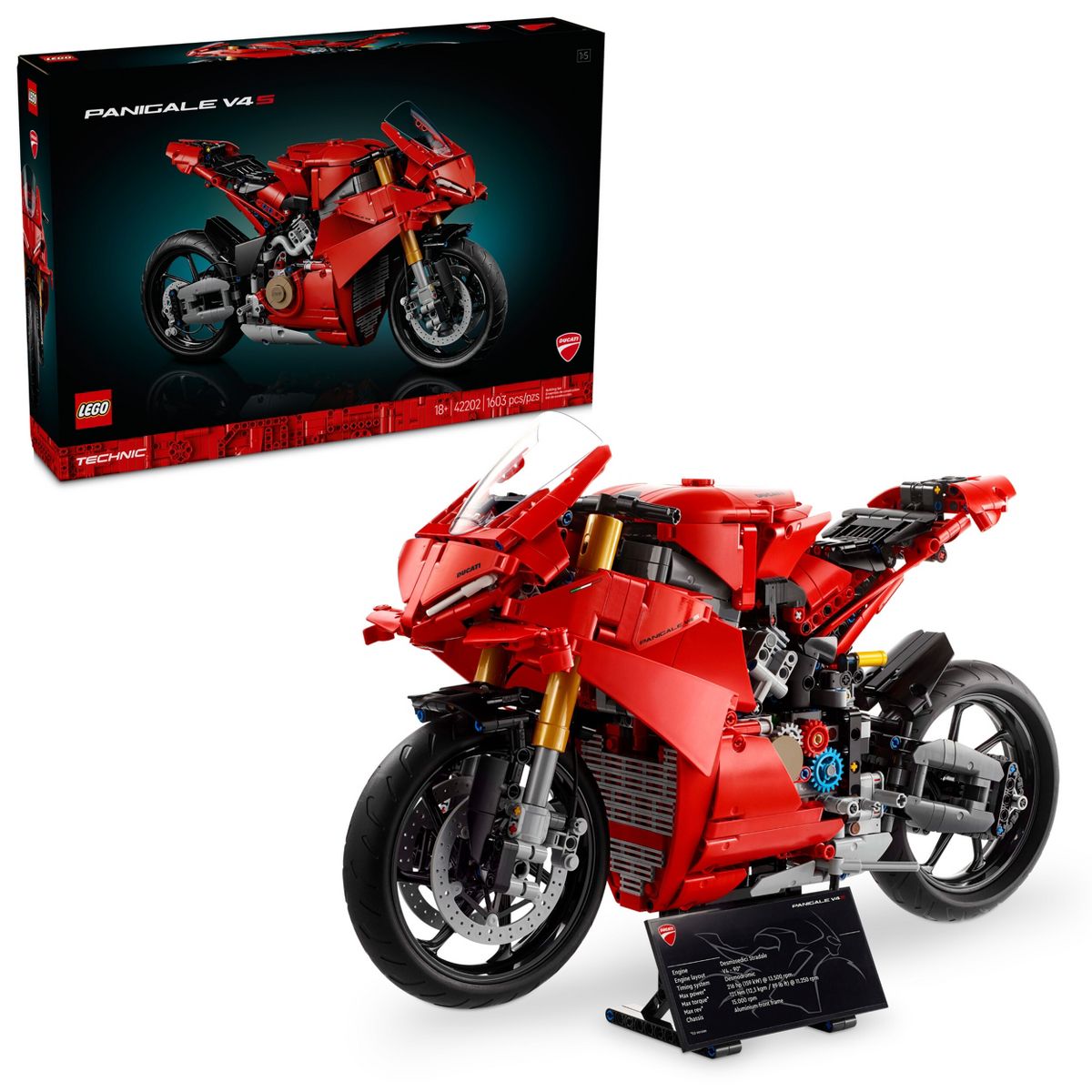 LEGO Technic Ducati Panigale V4 S Motorcycle Model Building Set 42202