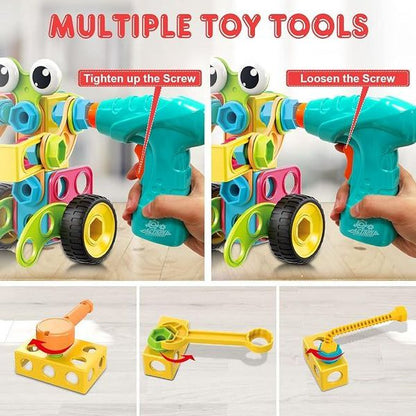 Contixo ST3 Kids 3D Building Blocks STEM Toy Set, 223 PCs Construction Playboards for Creativity & Learning, Ages 3+ Boys Girls Gift