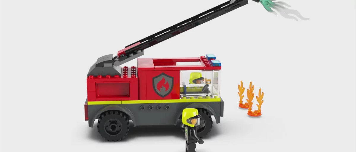 LEGO City Fire Ladder Truck Toddler Building Toy with 2 Firefighter Minifigures 60463