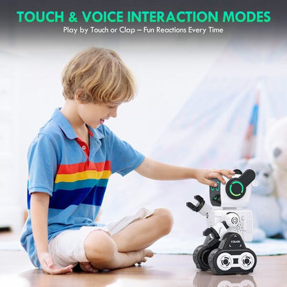 Robot Toy for Kids Remote Control Intelligent Programming RC Robot with Music Dancing Voice Interaction LED Lights Gift for Boys Girls Ages 4-12