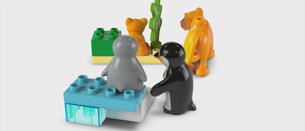 LEGO DUPLO Town Wild Animal Families Penguins & Lions Preschool Learning & Building Toy 10442