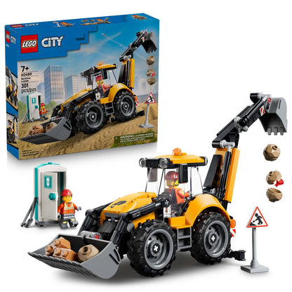 LEGO City Yellow Backhoe Loader Building Toy 60480