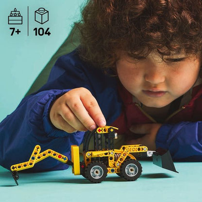 LEGO Technic Backhoe Loader Construction Toy with Back Digger, Scoop & Outriggers 42197