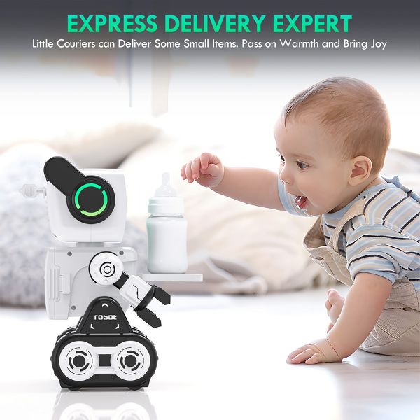 Robot Toy for Kids Remote Control Intelligent Programming RC Robot with Music Dancing Voice Interaction LED Lights Gift for Boys Girls Ages 4-12