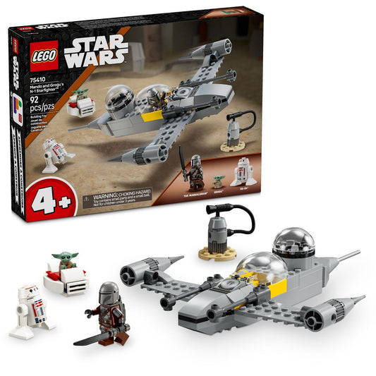 LEGO Star Wars The Mandalorian Mando and Grogu's N-1 Starfighter Toddler Building Toy 75410