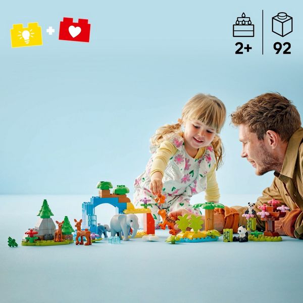 LEGO DUPLO Town 3 in 1 Wild Animal Families Preschool Learning and Building Toy 10446