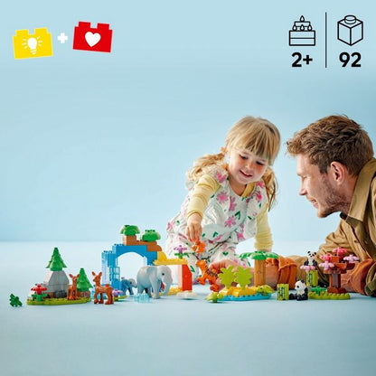 LEGO DUPLO Town 3 in 1 Wild Animal Families Preschool Learning and Building Toy 10446