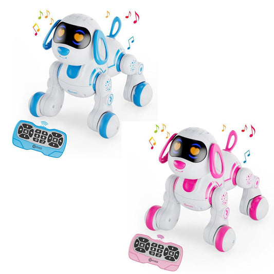 Contixo R3 Smart Puppy 2-Pk, Kids & Toddlers Ages 3-8, Interactive Learning Robot Dog Toy, Remote Control, Lights & Sounds, Boys & Girls - Pink & Blue