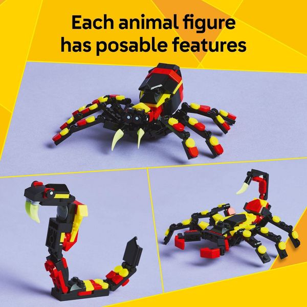 LEGO Creator 3 in 1 Wild Animals Surprising Spider Building Toy with 3 Options Scorpion or Snake 31159
