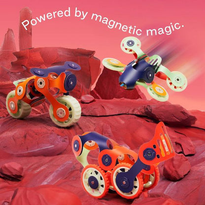 Clixo Space Mission Pack: Glow in the Dark Magnetic Building Toy 30pc for Ages 6+