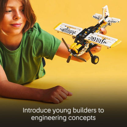 LEGO Technic Bush Plane Building Toy with Spinning Propeller, 4-Cylinder Piston Engine 42198