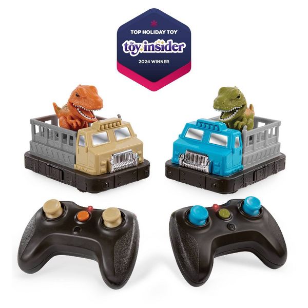 TERRA by Battat Remote Control Bumper Cars Set - Dinosaur: Educational Motorized Toys for Kids, Infrared Play Vehicles