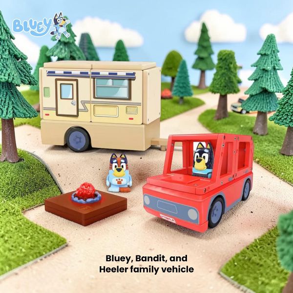 Moose Toys Bluey Heeler Camper Tile Town 13-Piece Magnetic Tile Playset