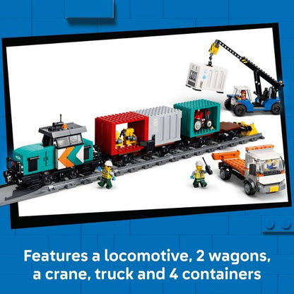 LEGO City Harbor Freight Train with Crane & Truck 60509