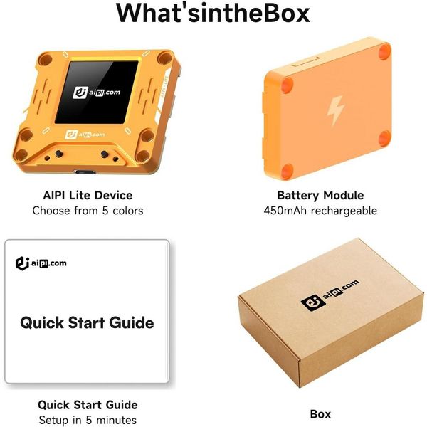 X-Origin AIPI Lite AI Smart Companion Mini Robot 20 Free AI Agents, Orange