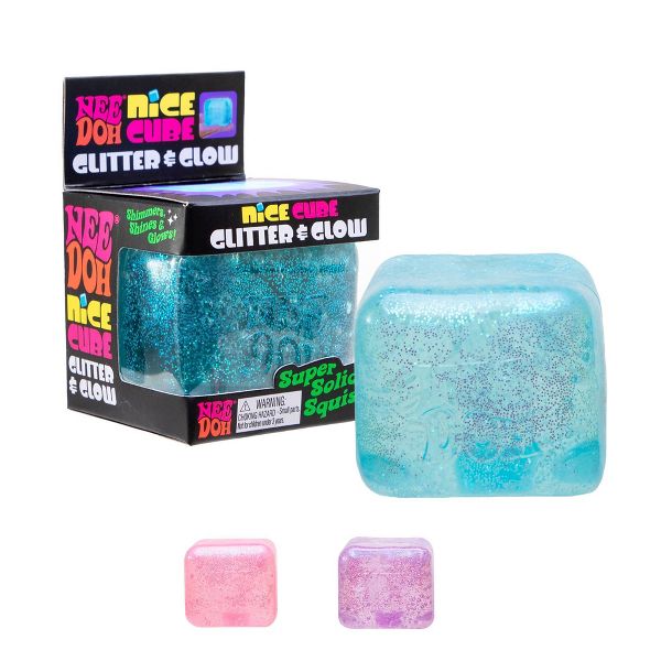 NeeDoh Nice Cube Glitter and Glow (Colors May Vary)