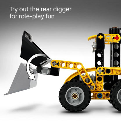 LEGO Technic Backhoe Loader Construction Toy with Back Digger, Scoop & Outriggers 42197