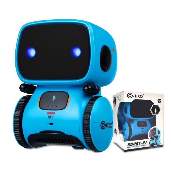 Contixo R1 Kids Robot Toy, Interactive Voice Control Dancing Singing Touch Sensor Smart gift For Ages 3-8, Blue