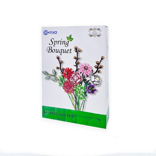 Contixo Floral Collection Building Block Set, 2-Set Botanical Collection, Flowers Building Blocks, 3D Flower Building Toys For Kids 6 Years Old Up