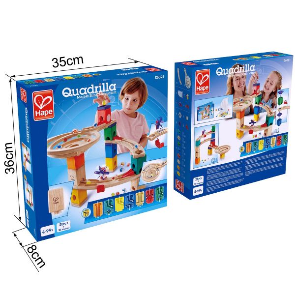 Hape Quadrilla Wooden Marble Run DIY Construction: Race To The Finish