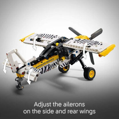 LEGO Technic Bush Plane Building Toy with Spinning Propeller, 4-Cylinder Piston Engine 42198