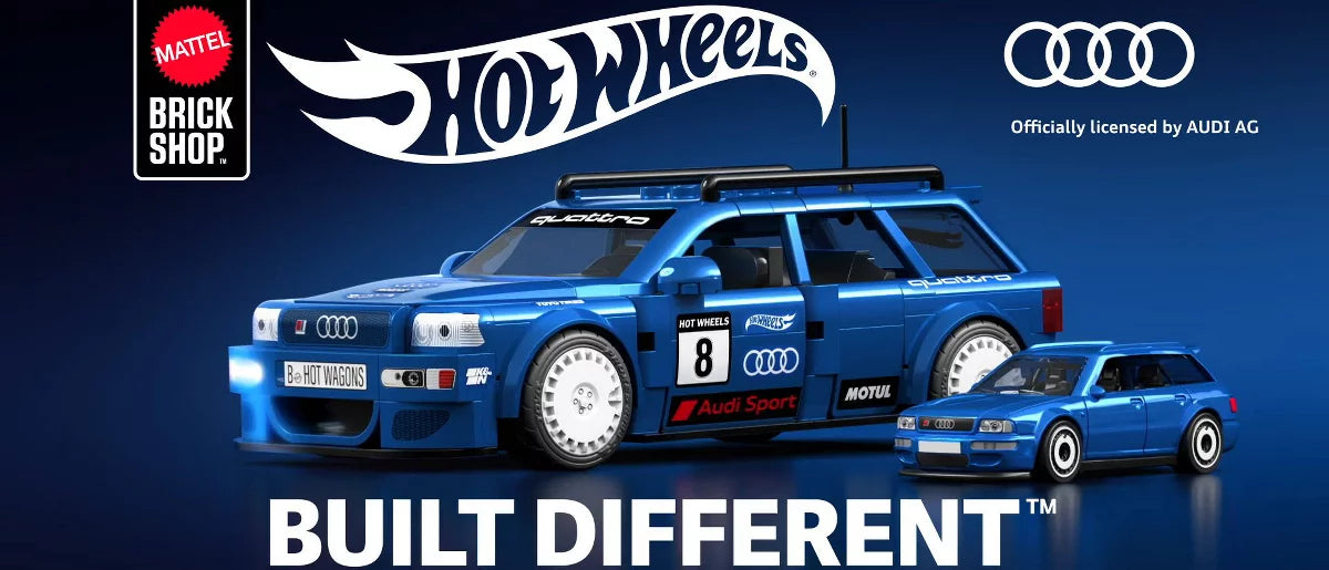 Mattel Brick Shop Hot Wheels '94 Audi Avant RS2 Building Toy Kit 253pc, for Collectors