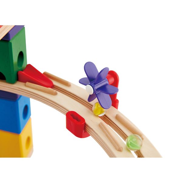 Hape Quadrilla Wooden Marble Run DIY Construction: Race To The Finish