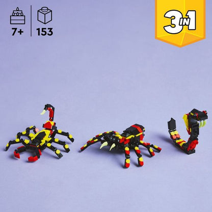 LEGO Creator 3 in 1 Wild Animals Surprising Spider Building Toy with 3 Options Scorpion or Snake 31159