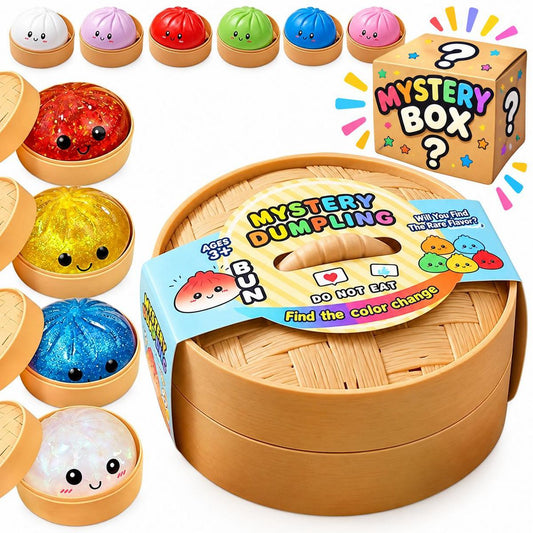 Link Dumpling Squishies Mystery Box, 4 Colors Random Mystery Glitter Dumpling Squishies Toy Gift Box (Random Color) Plus Free Gift