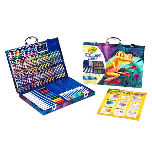 Crayola 115pc Imagination Art Set with Case: Drawing & Coloring Kit for Creative Thinking, Includes Crayons & More