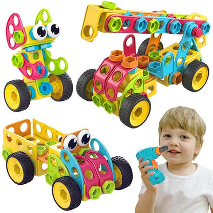 Contixo ST3 Kids 3D Building Blocks STEM Toy Set, 223 PCs Construction Playboards for Creativity & Learning, Ages 3+ Boys Girls Gift