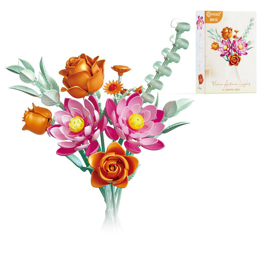 Contixo Bouquet Of Rose & Lotus, Flower Building Set for Kids & Adults - 360pc
