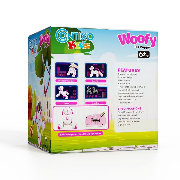 Contixo R3 Smart Puppy, Kids & Toddlers Ages 3-8, Interactive Learning Robot Dog Toy, Remote Control, Lights & Sounds, Boys & Girls - Blue