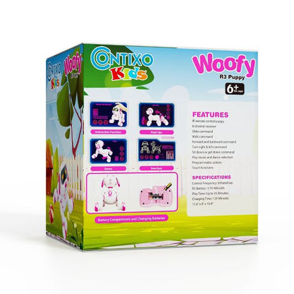Contixo R3 Smart Puppy, Kids & Toddlers Ages 3-8, Interactive Learning Robot Dog Toy, Remote Control, Lights & Sounds, Boys & Girls - Blue