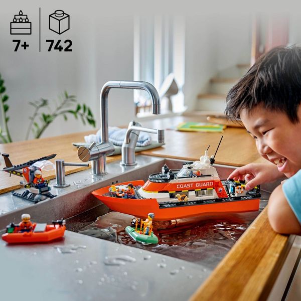 LEGO City Coast Guard Rescue Boat & Helicopter 60504