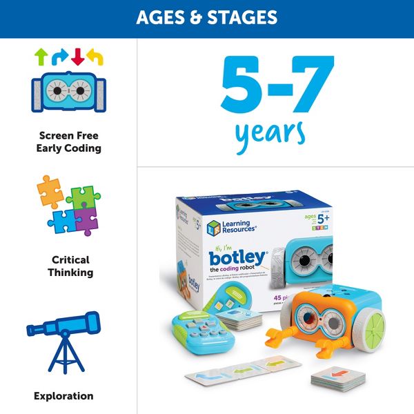Learning Resources Botley the Coding Robot, Coding STEM Toy, 45 Piece Coding Set, Ages 5+
