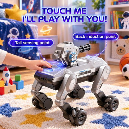 Smart Interactive Robot Dog Pet Toys for Kids with Voice, Remote & Touch Control, Spray and 360 Ball Launcher