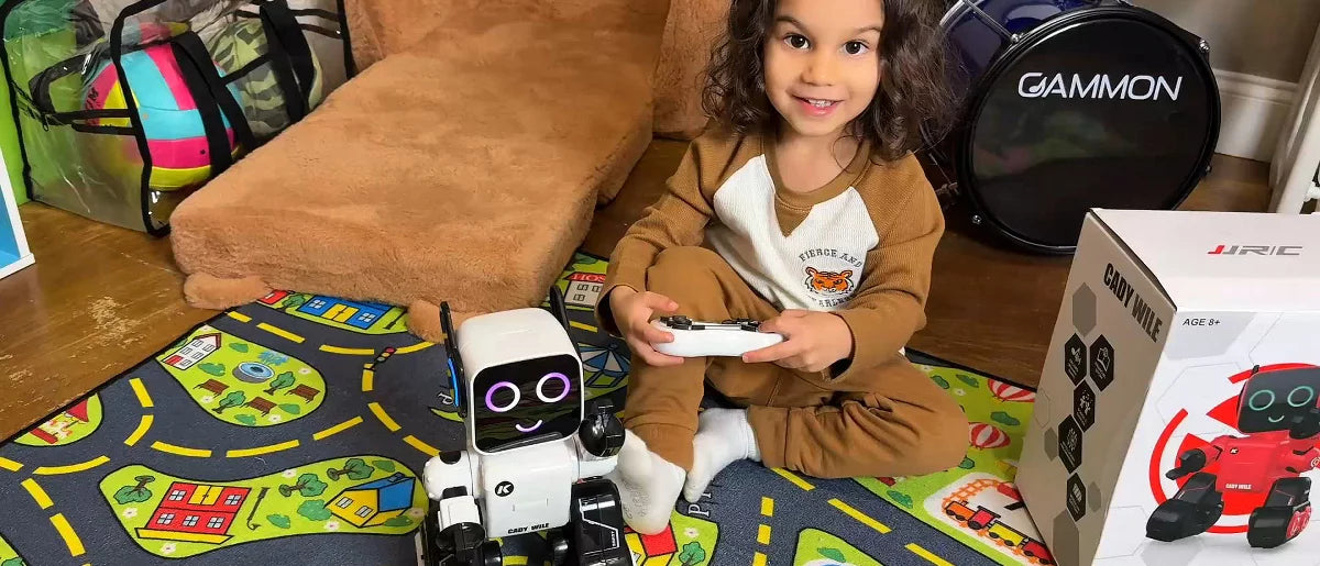 Robot Toy for Kids Remote Control Intelligent Programming RC Robot with Music Dancing Voice Interaction LED Lights Gift for Boys Girls Ages 4-12