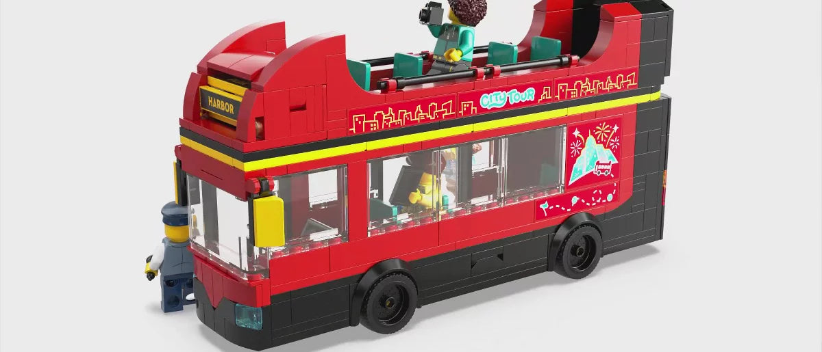 LEGO City Red Double-Decker Sightseeing Bus Toy, London Bus 60407