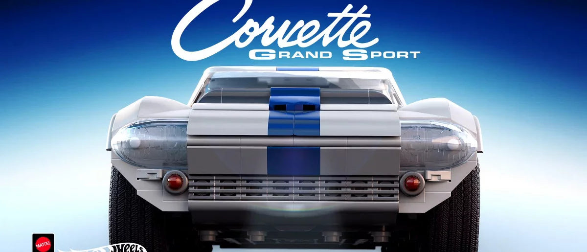 Mattel Brick Shop Hot Wheels Corvette Grand Sport Building Toy Kit for Collectors - 918pc