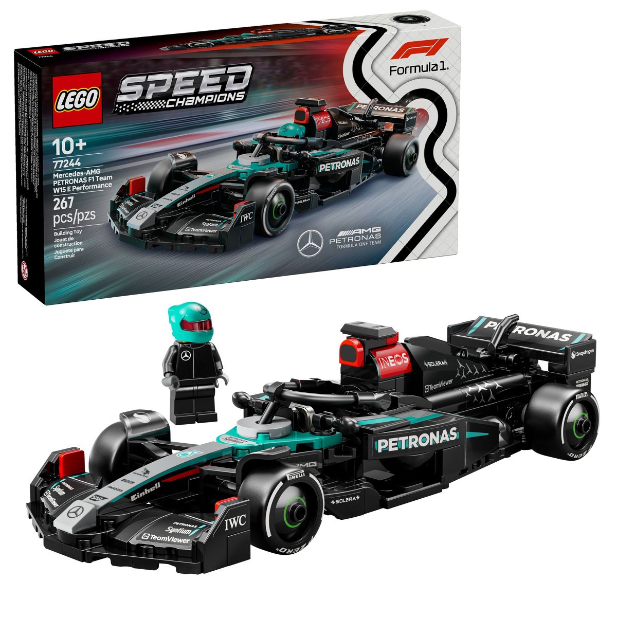 LEGO Speed Champions Mercedes-AMG F1 W15 Race Car Building Toy 77244