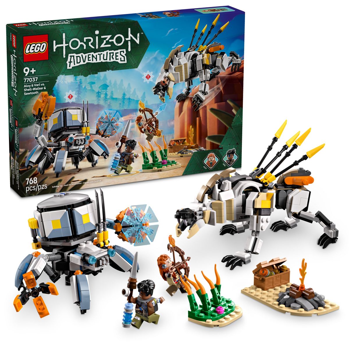 LEGO Horizon Adventures Aloy & Varl vs. Shell-Walker & Sawtooth Gaming Toy 77037