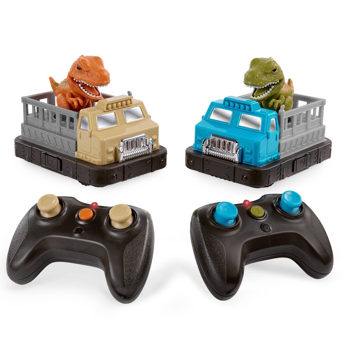 TERRA by Battat Remote Control Bumper Cars Set - Dinosaur: Educational Motorized Toys for Kids, Infrared Play Vehicles
