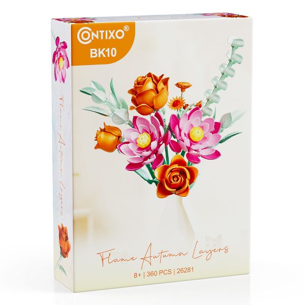 Contixo Bouquet Of Rose & Lotus, Flower Building Set for Kids & Adults - 360pc
