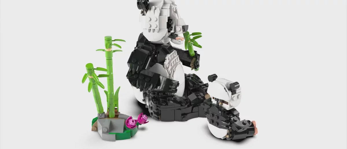 LEGO Creator 3 in 1 Wild Animals Panda Family Building Toy with 3 Building Options, Panda, Penguin, or Orca 31165