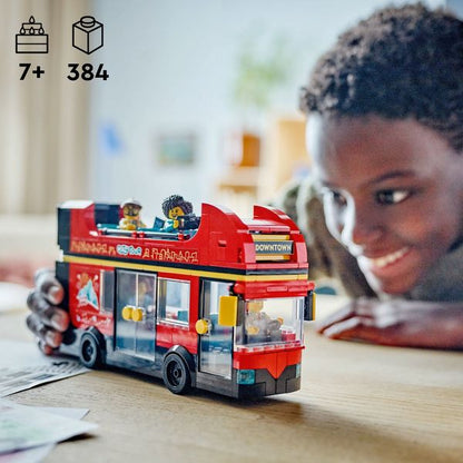 LEGO City Red Double-Decker Sightseeing Bus Toy, London Bus 60407