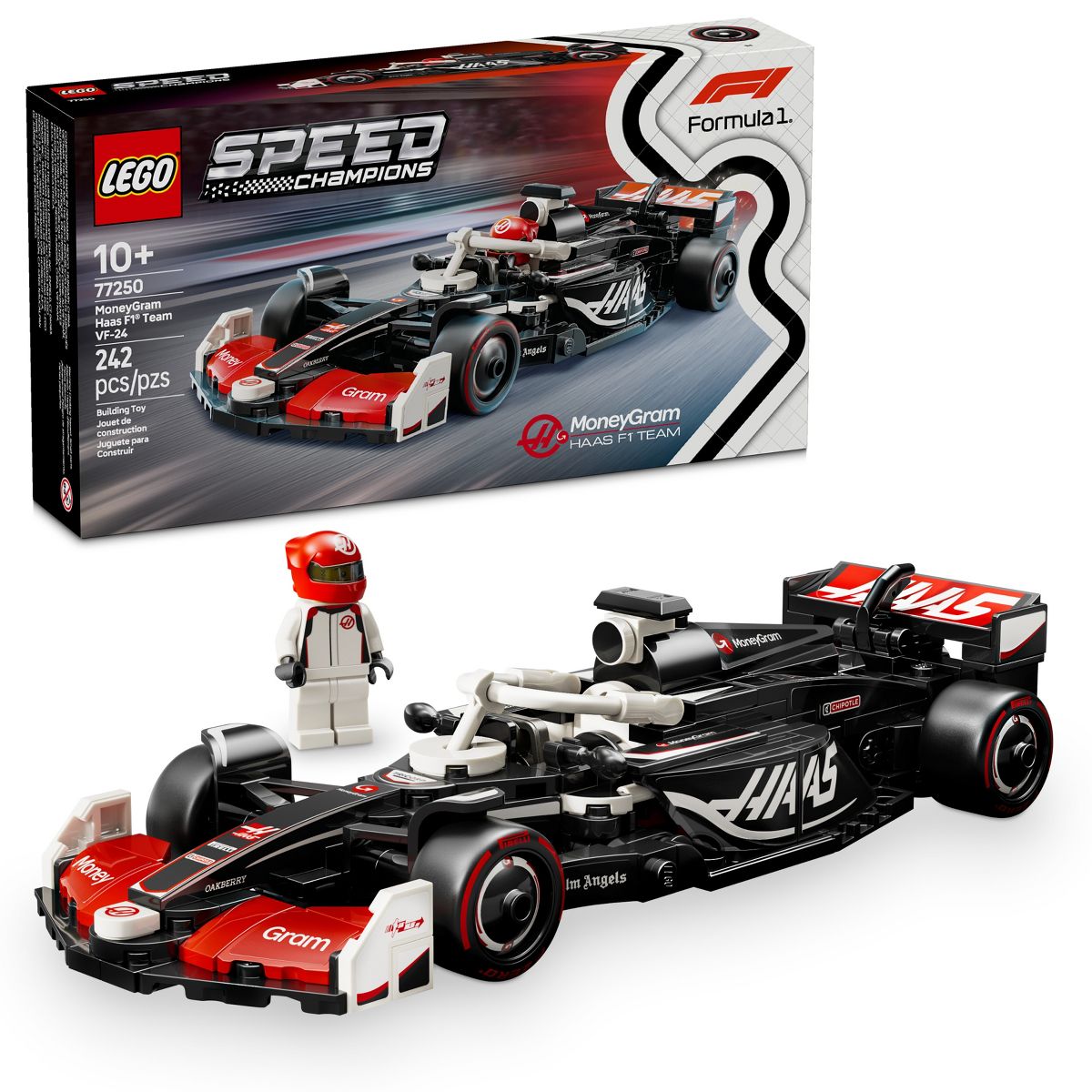 LEGO Speed Champions MoneyGram Haas F1 Team VF-24 Race Car Building Set 77250