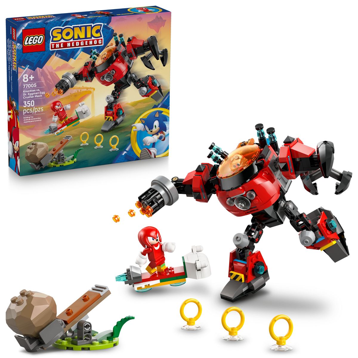 LEGO Sonic the Hedgehog Knuckles vs Dr. Eggman Egg Crusher Mech 77005