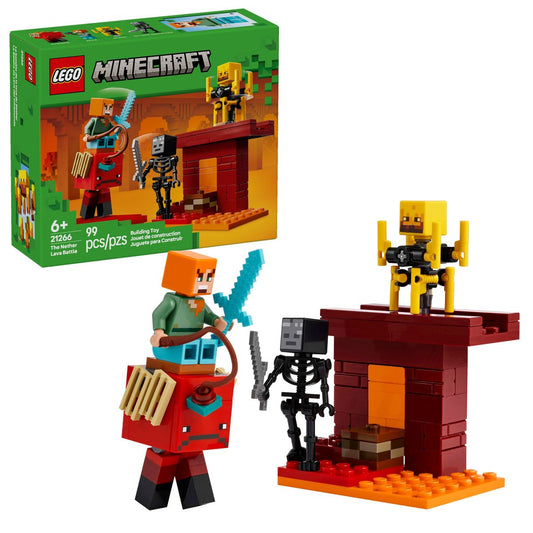 LEGO Minecraft The Nether Lava Battle Toy Figures and Building Playset 21266
